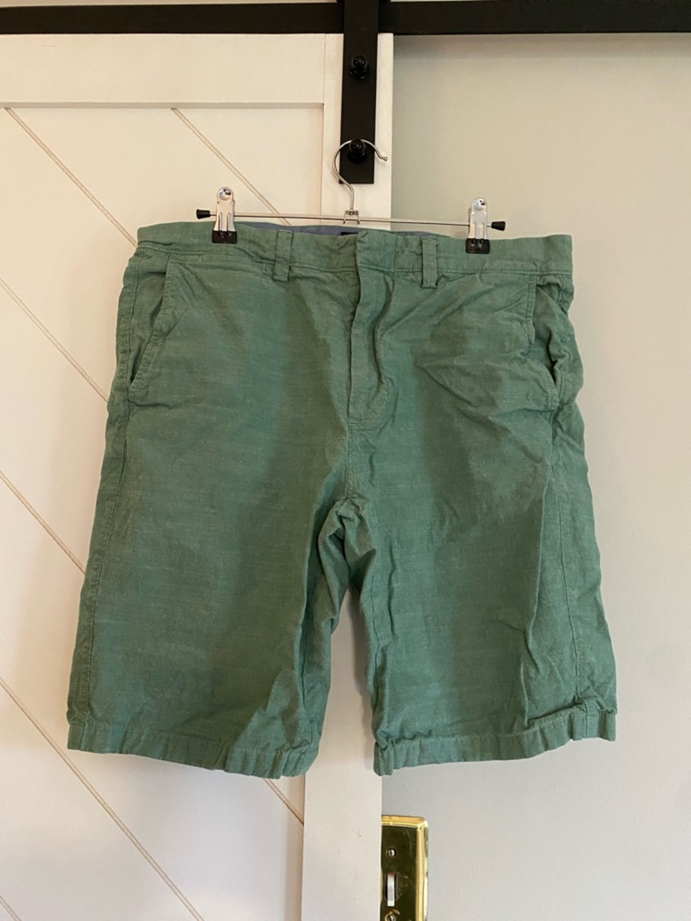 J. Crew Men's Light Green Flat-Front Shorts